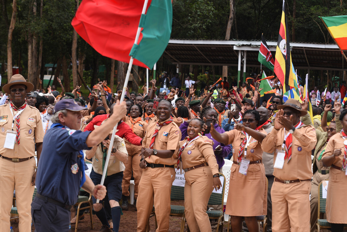 The Opening Ceremony of the very first Africa Rover Moot, taking place in Kenya with many different countries, also from outside of the African continent.
