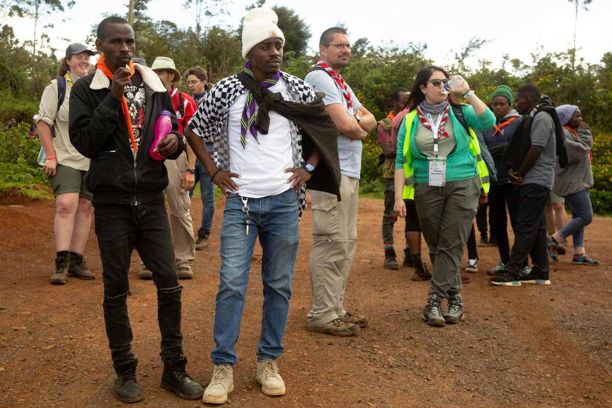 Offsite activities in Ngong Hills during the 1st Africa Rover Moot in Kenya.
