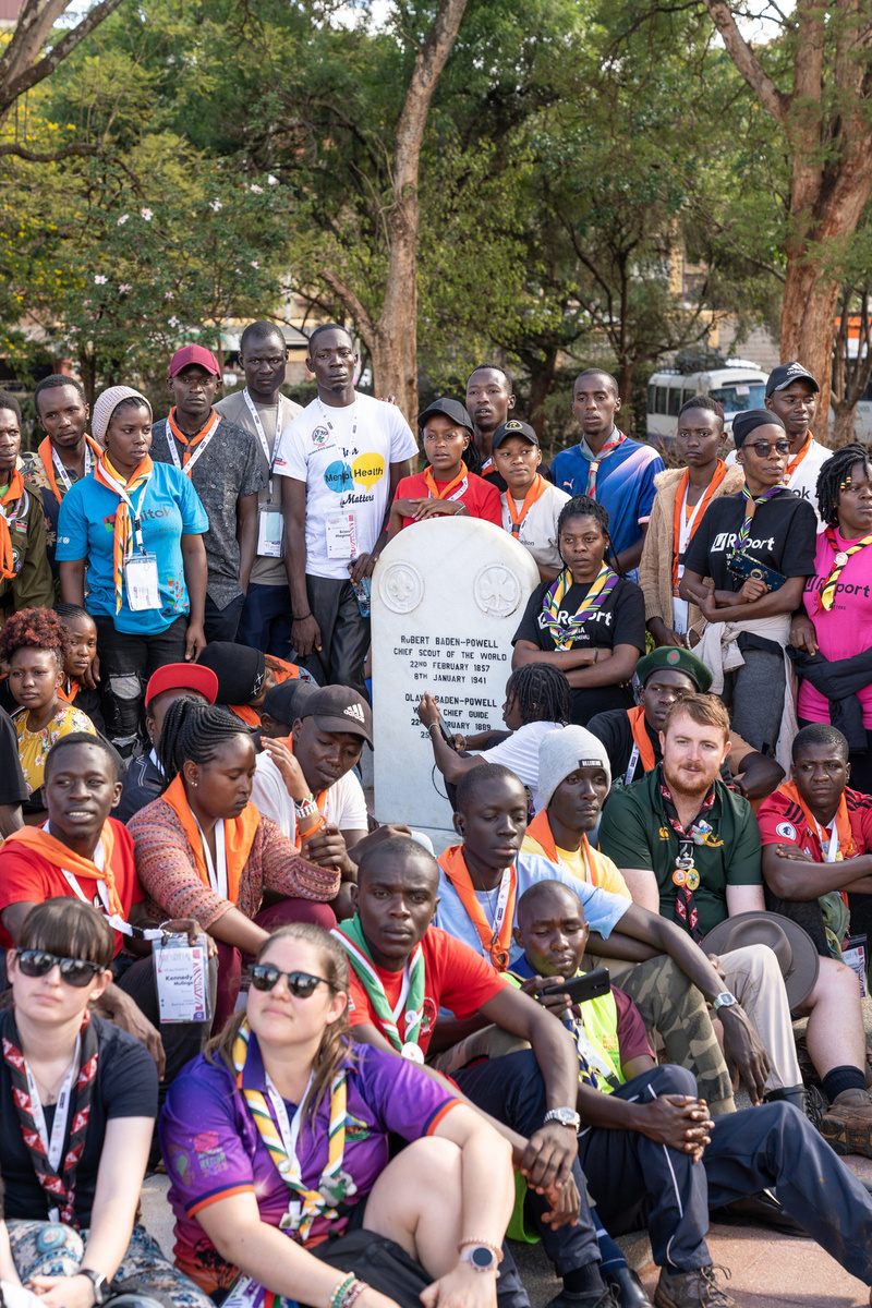 Baden Powell's grace in Nyeri. 1st Africa Scout Moot, April 2023. Kenya. Photo by Enrique Leon