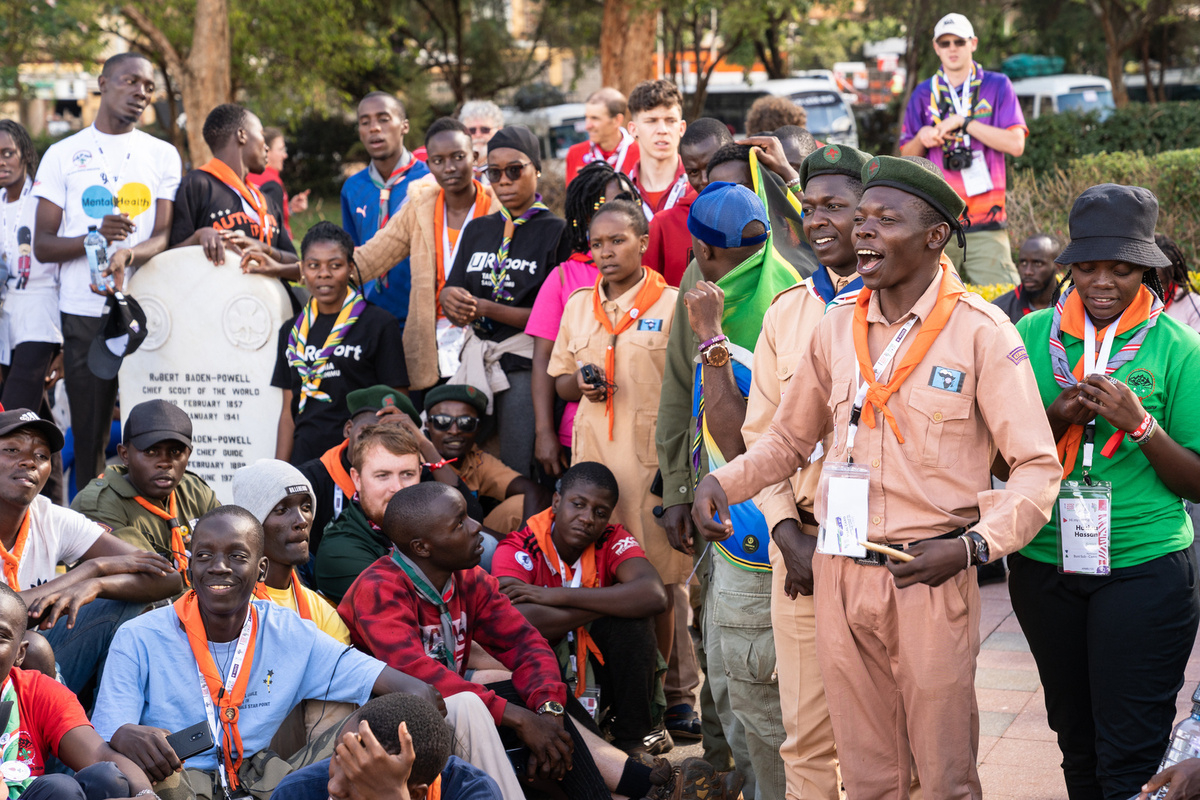 Baden Powell's grace in Nyeri. 1st Africa Scout Moot, April 2023. Kenya. Photo by Enrique Leon