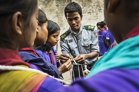 TICKET TO LIFE project - Bangladesh.
This project integrates street children to society, through Scouting