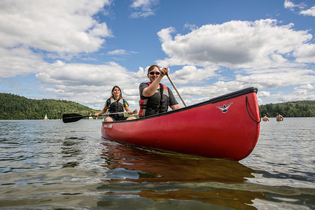 With great weather and warm water it is a perfect time to try some canoeing at the lake.
